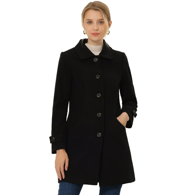 INSPIRE CHIC Manteaux Caban Trench d'Hiver pour Femmes à Col Peter Pan
