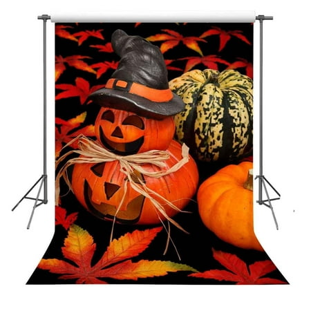 Image of GreenDecor 5x7ft Halloween Pumpkin Dolls Photography Backdrop Studio Photo Props