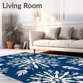 thumbnail image 2 of ODIKA 4'x6' Machine Washable Non-Slip Area Rug, Winter Snowflake Medallion Design Anti Skid Seasonal High Traffic Rug with Pad, Blue, 732310, 2 of 8