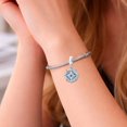 thumbnail image 2 of 925 Sterling Silver Blue Glitter Enamel Compass Dangle Charm Bead for Bracelet Charms Bangle Pendant Jewelry, 2 of 5