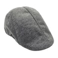thumbnail image 1 of Boina de lino para hombre y mujer, gorra de lino con protector solar, estilo vendedor de periódicos, gorra de taxista, estilo británico, con visera (gris), 1 of 6