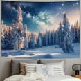 thumbnail image 2 of Orinice Snowy Landscape Trees Star-filled Sky Tapestry Wall Hanging Unique Style Home Wall Decor Art Living Room Bedroom Apartment Farmhouse Dorm Wall Art 40x60inch, 2 of 6