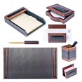 thumbnail image 3 of Dacasso Ensemble de Bureau en Noyer et Cuir, 7 Pcs, 3 of 5