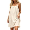 thumbnail image 6 of Pounoo Women's Mini Dresses Spaghetti Strap Open Back Dresses Beach Cover Up Style Lightweight Breathable Solid Color Loose Fit Dresses Gift, 6 of 7