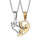 thumbnail image 1 of Collar colgante Zulema 2x316L Acero Inoxidable Rompecabezas Amor Corazón Llave Oro pareja, 1 of 8