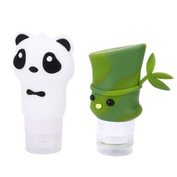Botella de champú de viaje, botella de viaje de bambú de Panda de dibujos animados de 2 piezas, botella de contenedor de cosméticos, confiabilidad excepcional