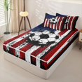 thumbnail image 2 of Manfei Soccer Sports Zipper Twin Comforter Sets with Fitted Sheet and 2 Pillowcases,Vintage Us Flag Zipper Bedding Set,Red White,Black Reversible,4pcs, 2 of 8