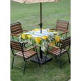 thumbnail image 4 of Outdoor Tablecloth with Umbrella Hole for Patio/Picnic/Party/Camping, Summer Lemons Waterproof Table Cloth Square Cover Washable, Fruits White Flowers Farm Blue White Stripes (54"x 54"), 4 of 8