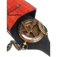 thumbnail image 3 of Brass Sundial Compass with Leather Case and Chain - Push Open Compass - Steampunk Accessory - Antiquated Finish - Beautiful Handmade Gift - Sundial Clock - Pocket Compass Gift, 3 of 6