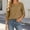Khaki, variant on Women's Round Neck Blouse Adjustable 3/4 Sleeve with Side Button Loose Fit Casual Tunic Tops for Ladies Daily & Weekend Wear S-3XL White