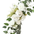 thumbnail image 4 of 2x Wedding Arch Flowers Welcome Sign Garland Backdrop Decorations Rustic Ceremony Decor Greenery Leaves White, 4 of 9