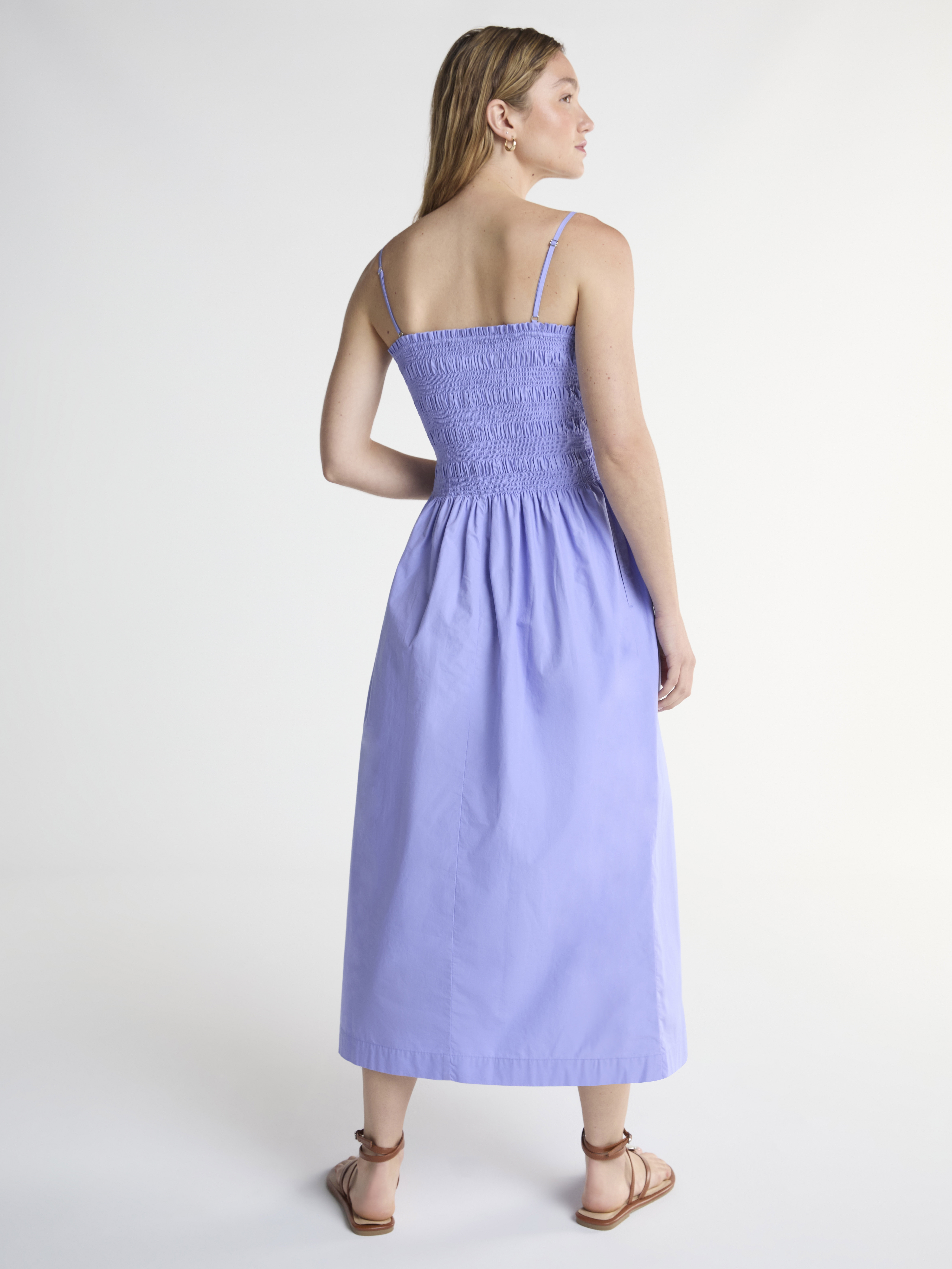 Scoop Women’s and Women’s Plus Smocked Cotton Maxi Dress, Sizes XS-4X
