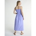 thumbnail image 3 of Scoop Women’s and Women’s Plus Smocked Cotton Maxi Dress, Sizes XS-4X, 3 of 4