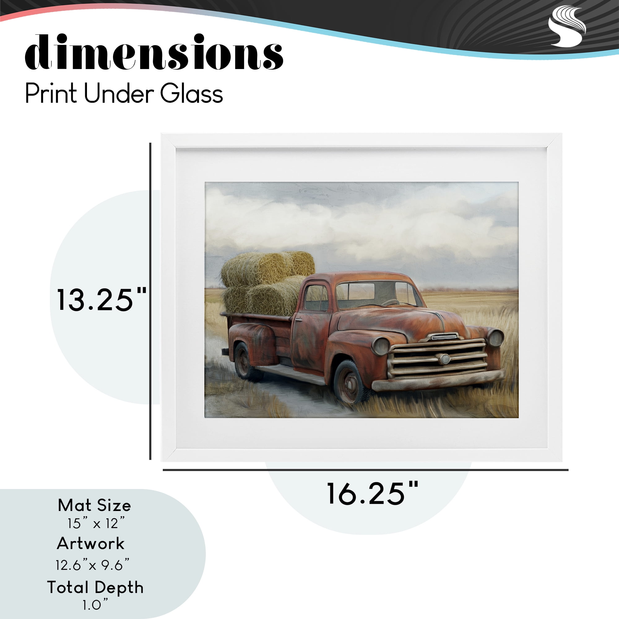Stupell Industries Hay Time Farm Truck Load White Framed Print Under Glass, design by Kim Allen