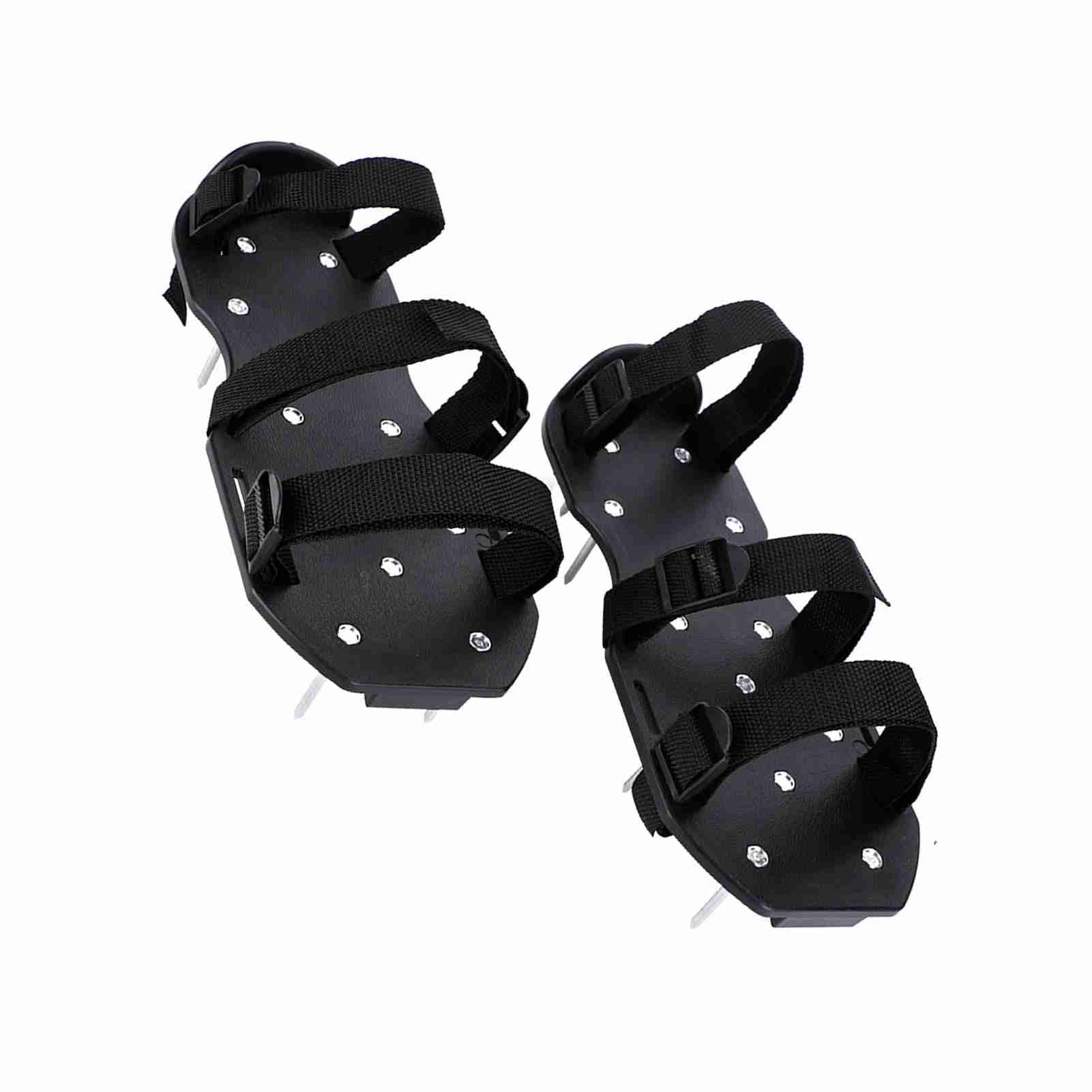 YAHHU Heavy Duty Lawn Aerator Shoes 3 Straps Spiked Sandals for Soil Aeration, 11.81 inches / 30 cm, Green/Black