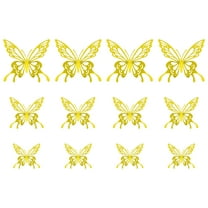 XMMSWDLA Dorm Wall Decor 3d Flying Hollow Butterfly Home Decoration Festive Party Layout Cardboard Butterfly Wall Stickergold Bathroom Wallpaper