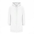 thumbnail image 7 of Resicozy Long Hoodies for Women Zip Up Double Zipper Solid Color Jacket Tunic Sweatshirts Fall Winter Fashion Clothes White M, 7 of 7
