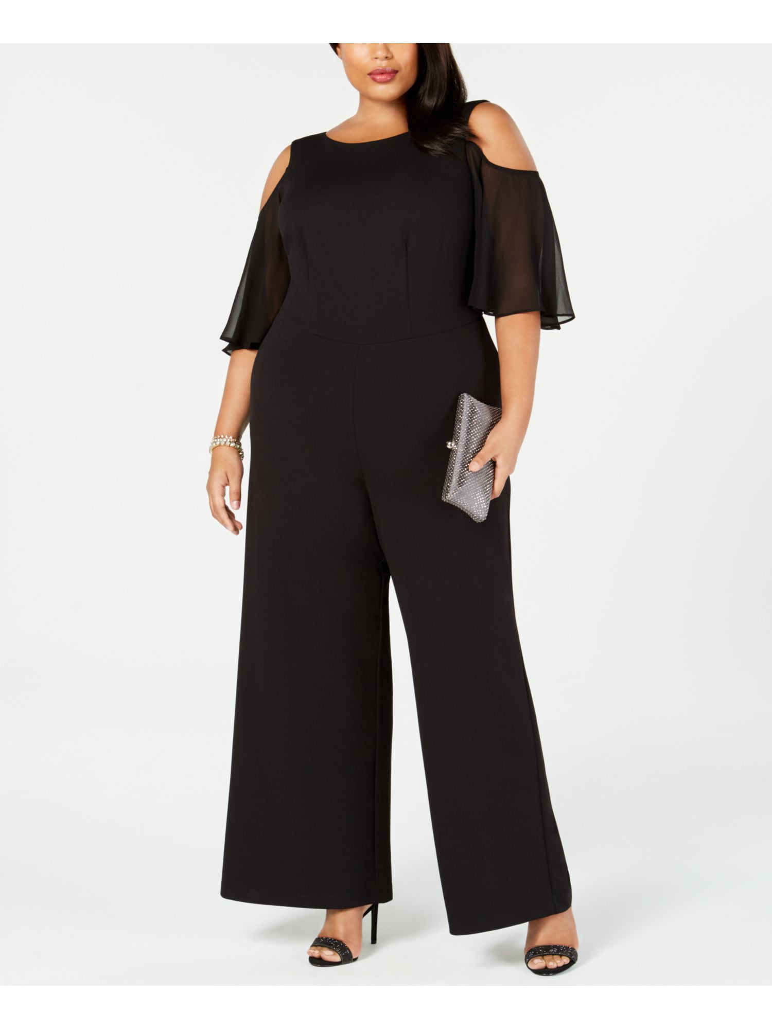 Connected Apparel - CONNECTED APPAREL Womens Black Bell Sleeve Jewel