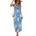 thumbnail image 1 of Diamond Grid Vestido Sin Mangas Vestidos Para Mujer, Vestido Suelto De Verano 2025, 1 of 5