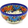 thumbnail image 1 of Polish Pottery 7½-inch Bowl (Bold Poppies Theme) Signature UNIKAT Hand Painted in Boleslawiec, Poland + Certificate of Authenticity, 1 of 6