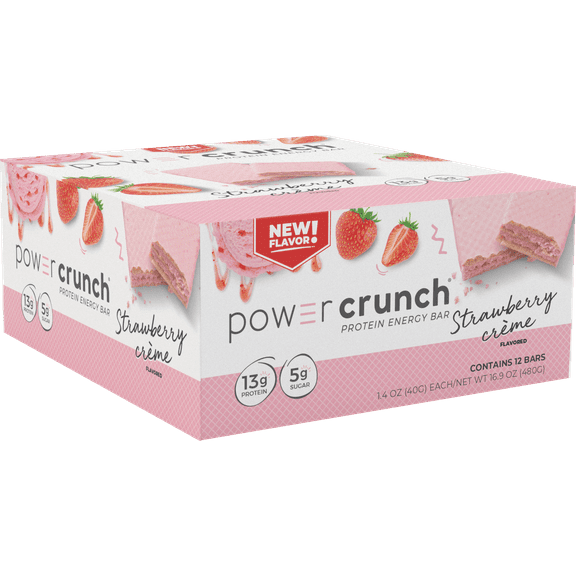 Power Crunch Original Strawberry Crème 12 count 1.4 oz bars