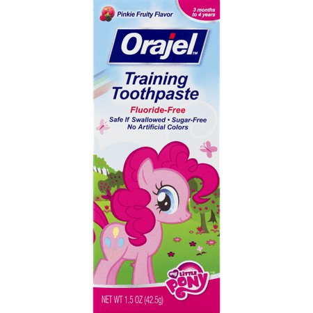 (2 pack) Orajel Training Toothpaste Fluoride-Free My Little Pony, 1.5 (Earth's Best Baby Toothpaste)