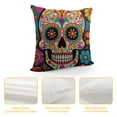 thumbnail image 4 of COMIO  Sugar Skull Outdoor Pillow Cases Square Standard Cushion Covers for Sofa Couch Bed, 4 of 5
