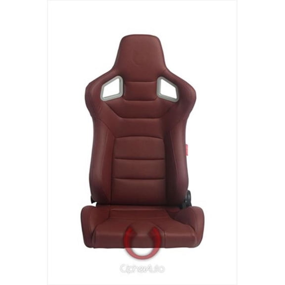 Cipher CPA2001 Euro Series All Maroon PU Leather Black Stitches with Carbon Fiber PU, Sold as a Pair