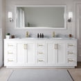 thumbnail image 2 of Wyndham Collection Miranda 84" Metal & Wood Double Bathroom Vanity in White/Gold, 2 of 6