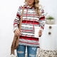 thumbnail image 5 of Sudadera Con Capucha Para Mujer, Sudadera De Fibra De Poliéster, Manga Larga, Rayas Coloridas, Con Capucha, Cordón De Lana, Cómoda Para Ir De Compras ANGGREK Raya Fina Roja XL, 5 of 6