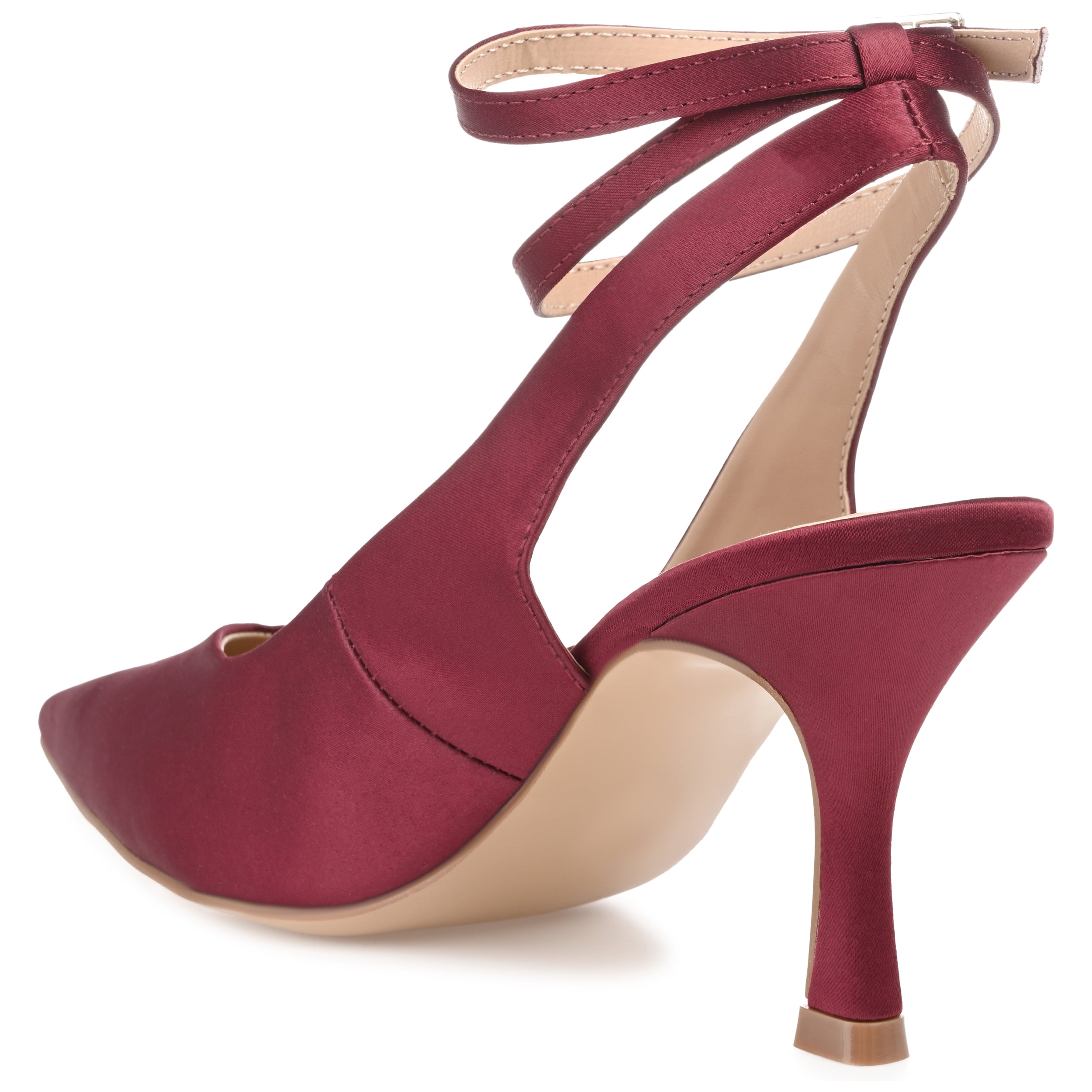 Journee Womens Marcella Buckle Mid Stiletto Pointed Toe Pumps, Widths Available