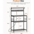 thumbnail image 2 of Simenmax 31.5" Kitchen Bakers Rack with Power Outlet, 4-Tier Adjustable Microwave Stand, Coffee Bar Station, Gray Storage Shelf Appliance Organizer, 2 of 8