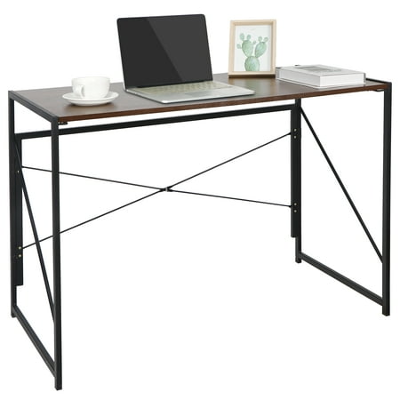 Zeny Writing Computer Desk Modern Simple Study Desk Industrial Style Folding Laptop Table for Home Office Notebook
