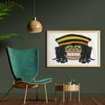thumbnail image 2 of Tropical Animals Wall Art with Frame, Portrait of Chimpanzee with Dreadlocks and Cap Hippie Musician Monkey Boho, Printed Fabric Poster for Bathroom Living Room, 35" x 23", Multicolor, by Ambesonne, 2 of 2