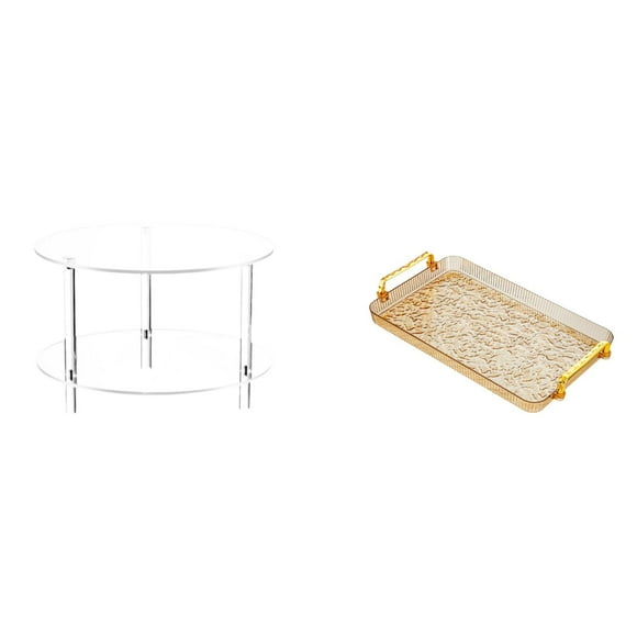 Mesa Auxiliar Acrílica Con Asa, Mesita De Noche Compacta Con Bandeja Para Bebidas Y Joyas, Fácil De Armar. Ideal Para Sala De Estar, Comedor, Dormitorio Y Hogar.