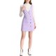 thumbnail image 1 of Vestido Pinafore A-Line Mini de Pana con Cuello en V para Mujeres Chic M Color Púrpura Claro, 1 of 6