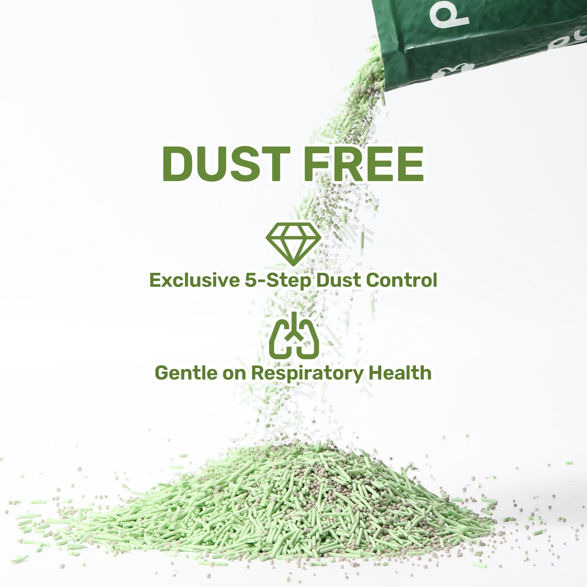 PURPURLAND Tofu Cat Litter 8.8/17.6LB Clumping Cat Litter, Odor Control With Green Tea Scent, Dust Free And Easy To Agglomerate, Disposable In The Toilet