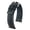 Black Band / White Upper Stitching, variant on Hirsch Carbon Leather Watch Strap - Black - L - 18mm / 16mm - Shiny Silver Buckle - Water Resistant Calf Leather Band
