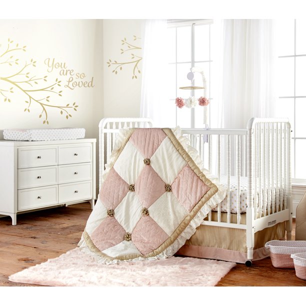 Levtex Baby - Aurora Crib Bed Set - Baby Nursery Set - Blush, Cream and ...