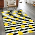 thumbnail image 4 of Area Rug 48×72in, Summer Farmhouses Lemons Leaves Floor Carpet Living Room Rug, Black White Stripe Non-Slip Welcome Mat Indoor Rugs for Bedroom Dining Room, 4 of 9