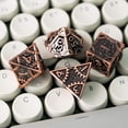 thumbnail image 2 of GFDYREE Steampunk Style Metal Dice Set 7 Die Polyhedral DND Dice Set D&D Dice for Dungeons and Dragons Role Playing Game and Math Teaching (Ancient Copper), 2 of 7
