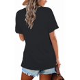 thumbnail image 3 of Camiseta Lunivop para Mujer con Cuello en V, Manga Corta, Negra, Talla M, 3 of 4