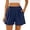 v#133Blue704, variant on Rggeeun Women'S Shorts Elastic High Waist Solid Color Bubble Ruffle Wide Leg Soft Breathable for Summer Gym Classic Bottoms,Black,L