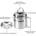 thumbnail image 2 of Senderismo al aire libre Juego de utensilios de cocina para acampar Mango de acero inoxidable Olla para acampar Vajilla de cocina Juego de picnic Olla Vajilla, 11 Feliz Sencillez, 2 of 5
