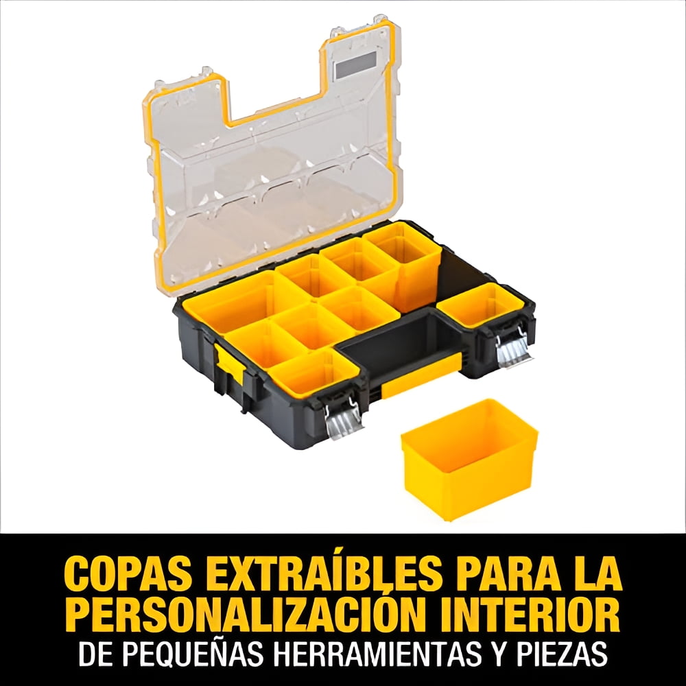 DeWalt 17.5 in. L x 14 in. W x 4.5 in. H Storage Organizer Plastic 10 section Yellow