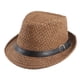 thumbnail image 1 of Sombrero de paja transpirable para hombre y mujer, de 56 a 58 cm de circunferencia, sombrero de verano, protector solar retro, sombrero de jazz, parasol, sombrero de ala corta, 1 of 5