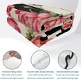 thumbnail image 4 of King Quilt Set 96''x106'', Flower Stripes Lightweight Bedspread Coverlet Set with 2 Pillow Shams, Black White Geometric Pink Rose Floral Breathable All Season Quilt Bedding for Bedroom/Guest Room, 4 of 9