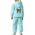thumbnail image 7 of Teen Girls Fall 2 Piece Hoodie Set - Trendy Preppy Cheetah Print Bow Sweatshirt Outfit, 7 of 7