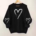 thumbnail image 2 of Valentine Shirts For Women Cute Casual Heart Print Graphic Sweatshirt Funny Crew Neck Plus Size Long Sleeve Pullover Tops, 2 of 6