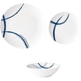 thumbnail image 1 of Vajilla de Porcelana Moderna 24 piezas para 8 personas, Colección Lines Color Azul con Caja de Regalo, 1 of 4